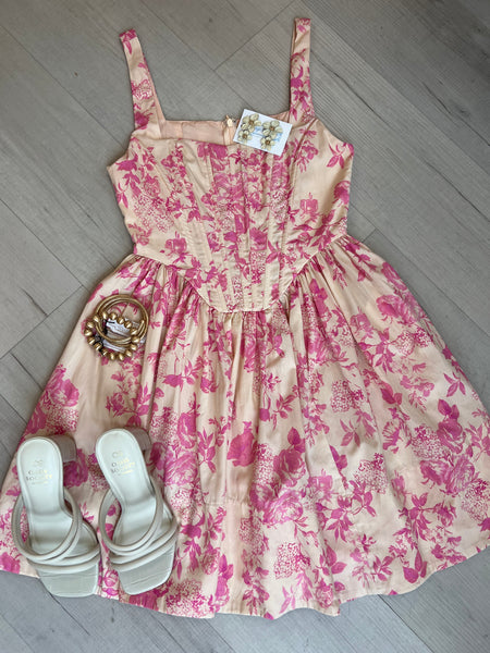 Krissy Pink Flower Dress