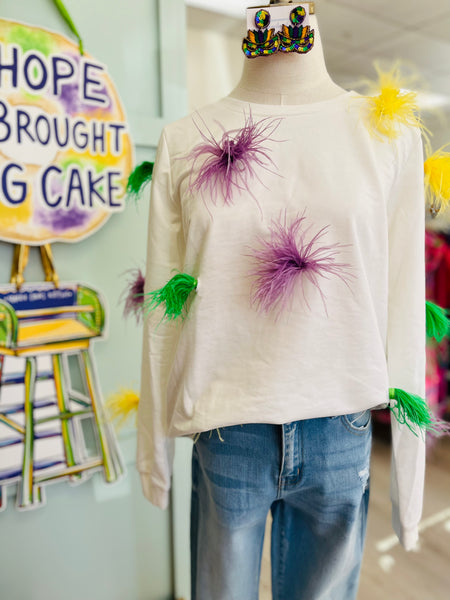 Mardi Gras Trim Iris Top