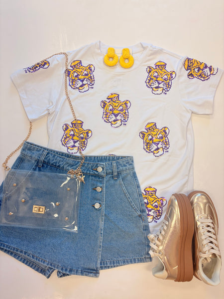 Sequin Vintage Tiger Tee