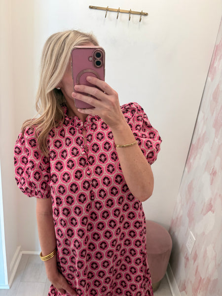 Timmi Geo Print Midi Dress