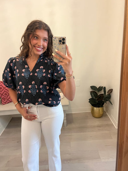 Midnight Blossom Blouse
