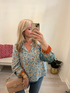 Camel Multi Paisley Blouse