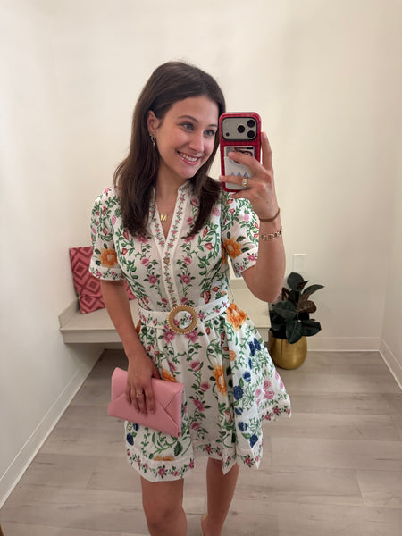 Wynne Floral Belted Mini Dress