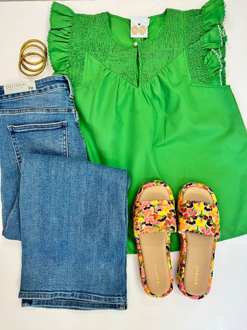Ready FORE Summer Ruffle Slv Top