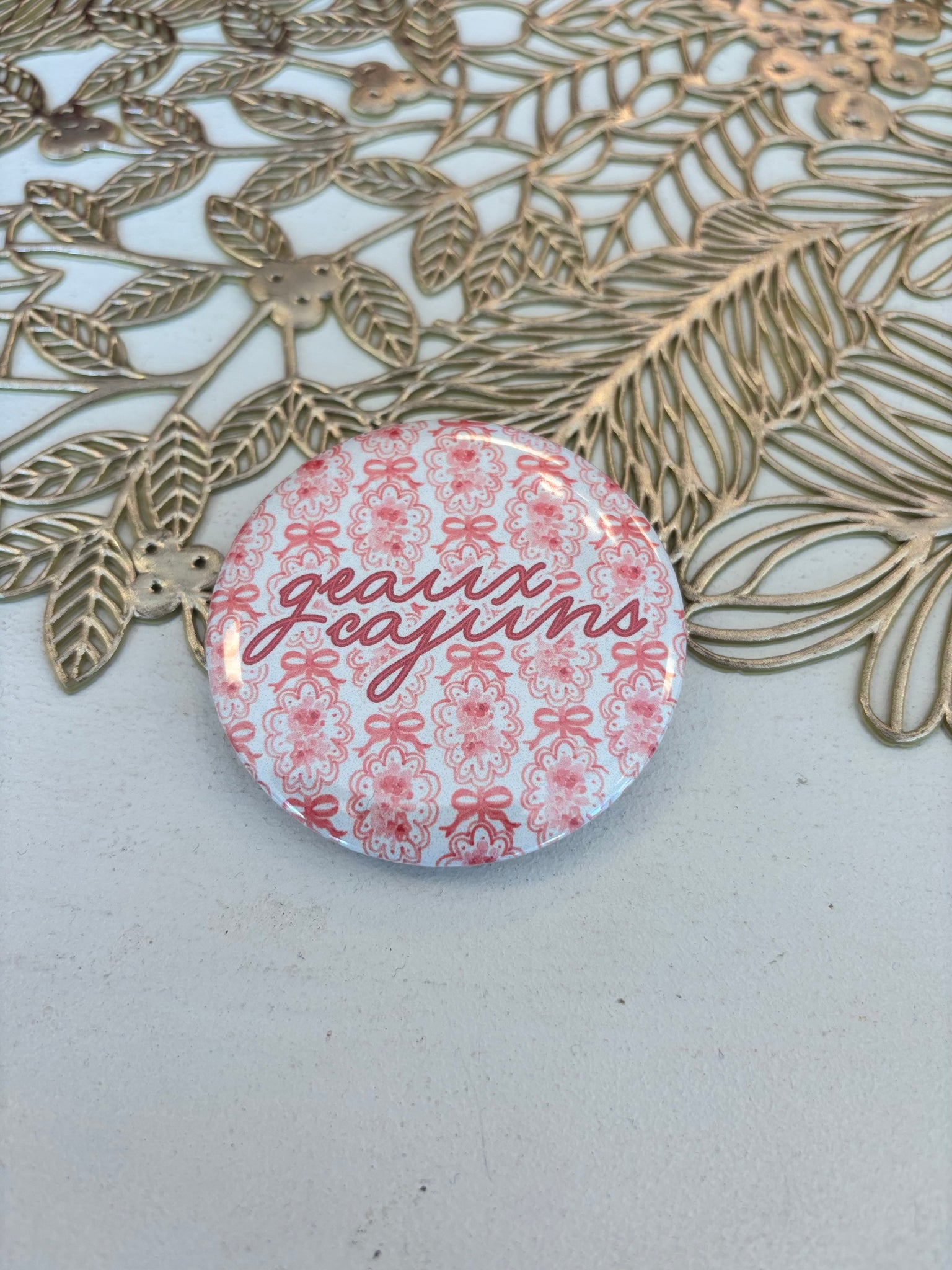 Geaux Cajuns Bow Button