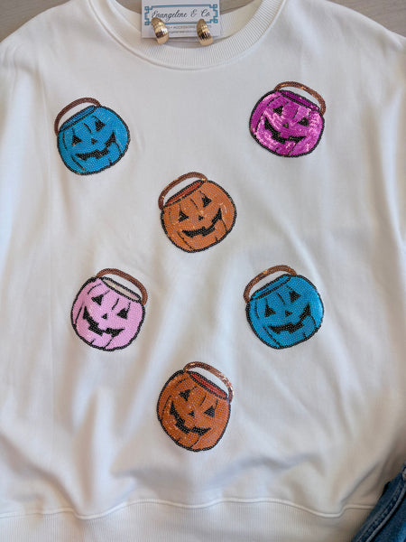 Sequin Jack O Lanter Sweater