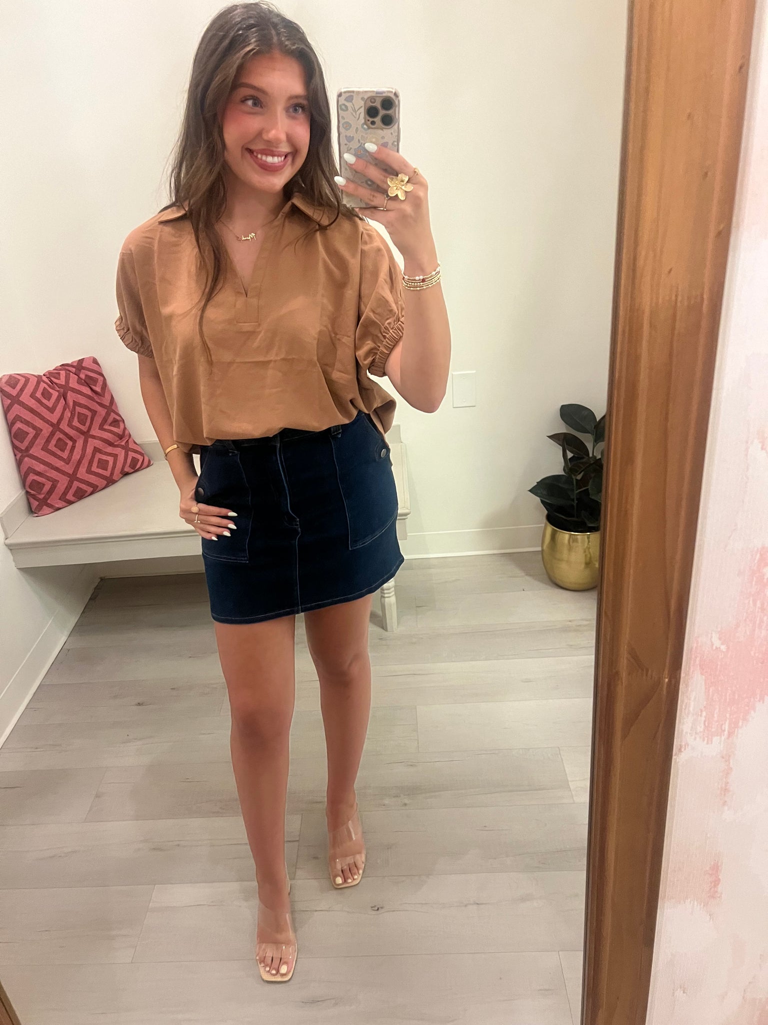 Camel Collared Solid Top