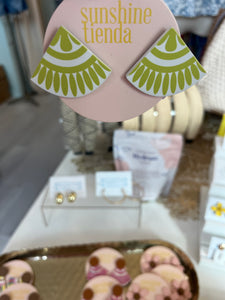 Lime Tile Earrings