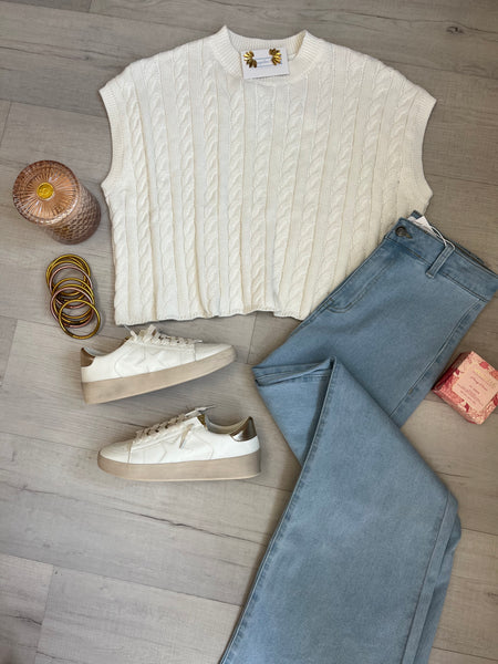 Kayla Sweater Tank Cream