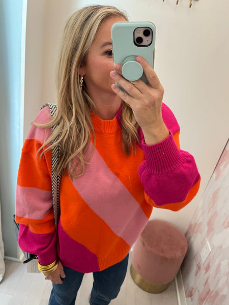 Pink/Orange Combo Sweater