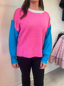 Blue & Pink Colorblock Sweater