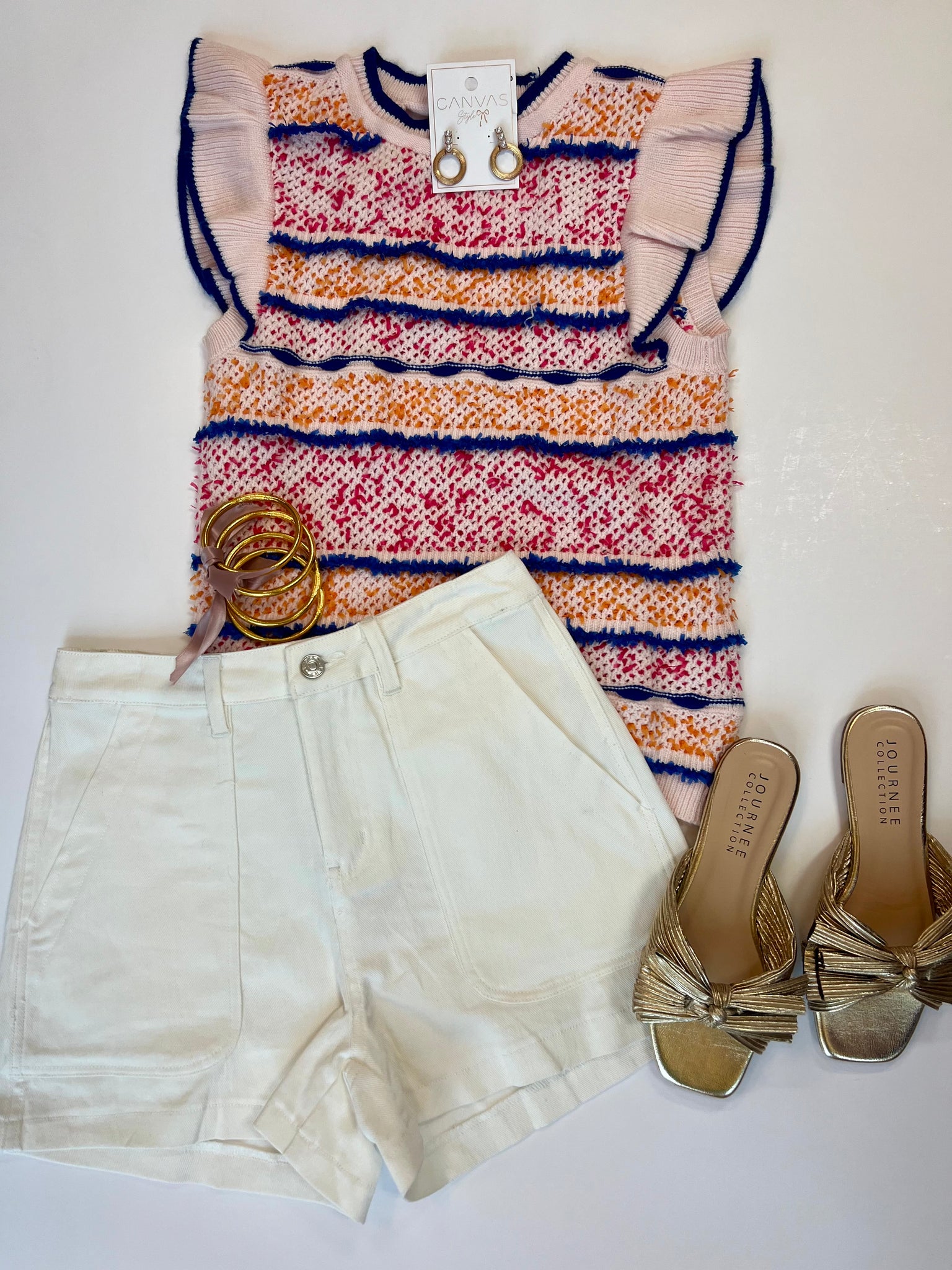 Highwaisted Denim Shorts White