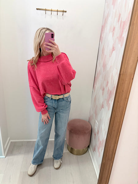 Enhance Slim Wide Leg Hem Jean