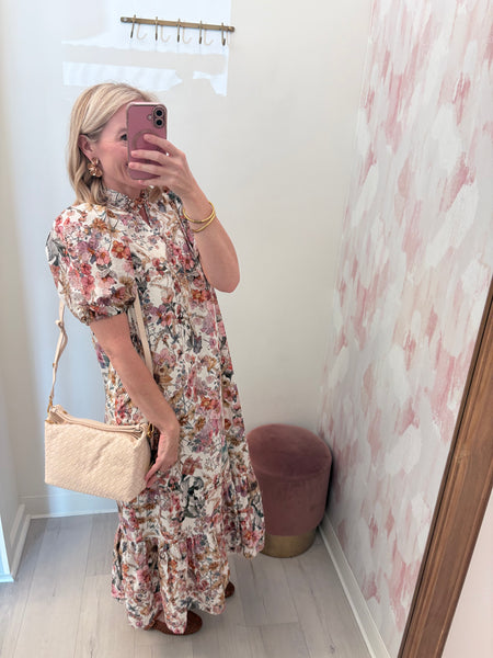 Medium Braided Purse Beige