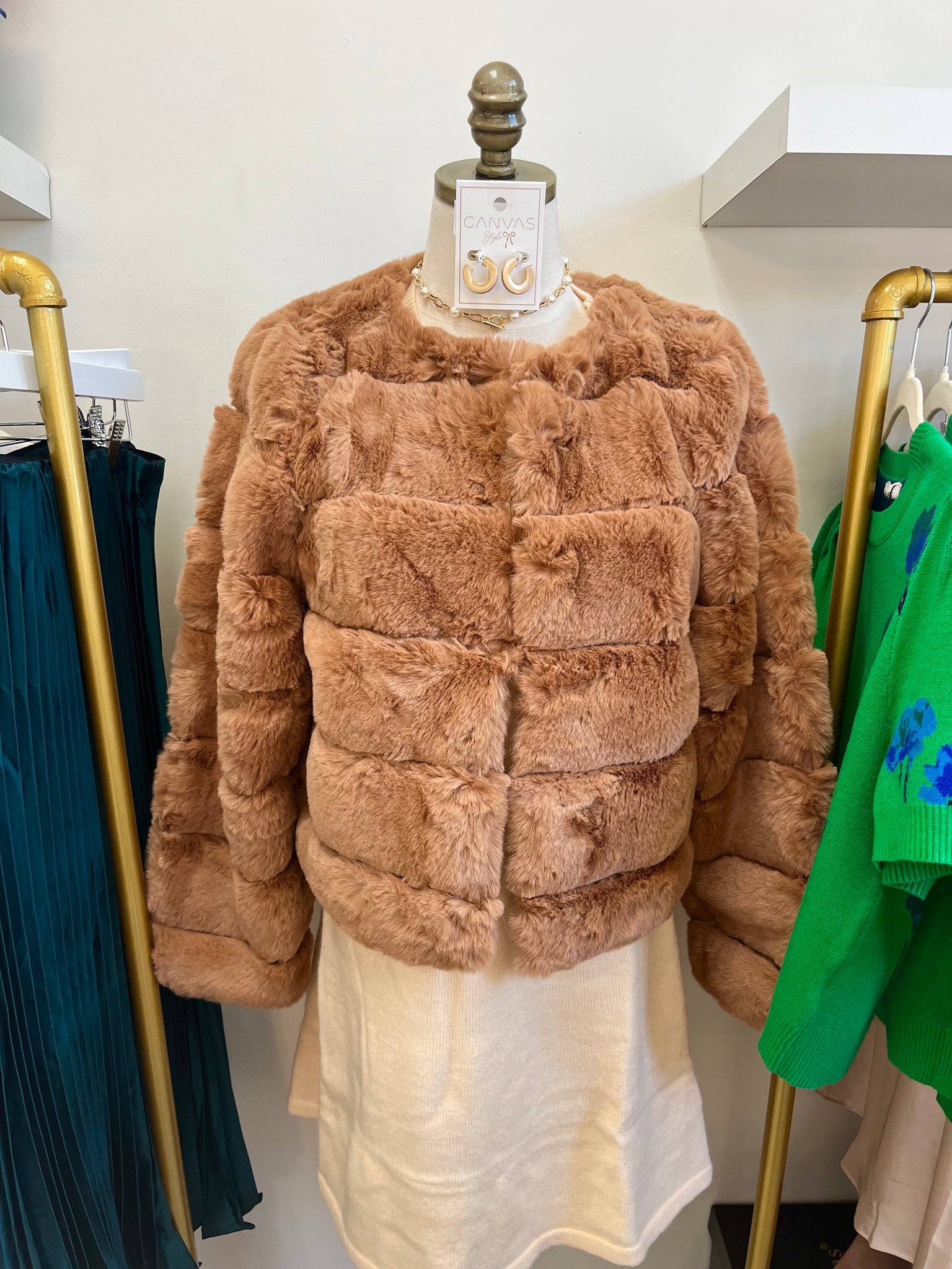 Adele Fur Jacket Camel