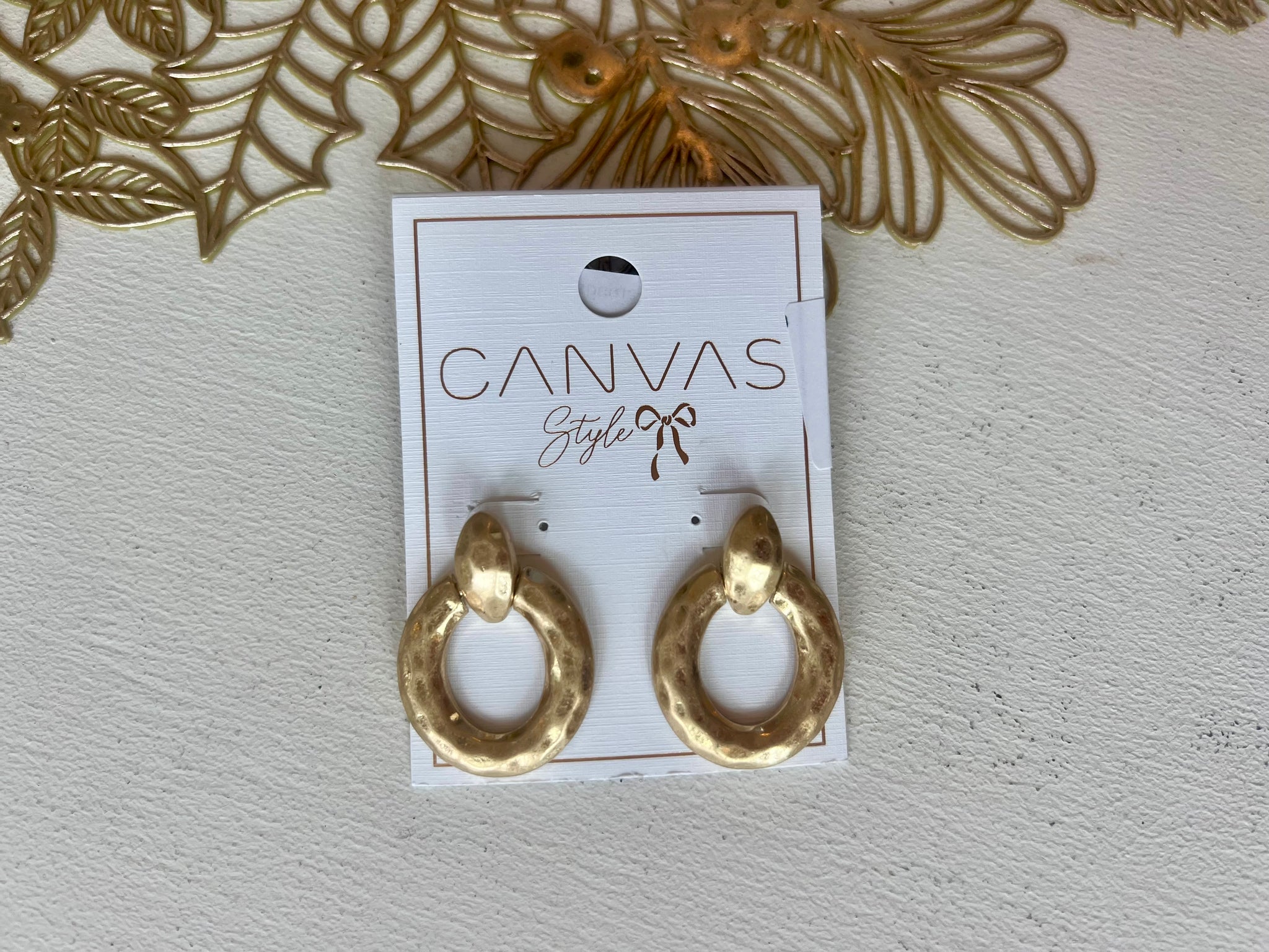 Mae Hammered Earrings Gold