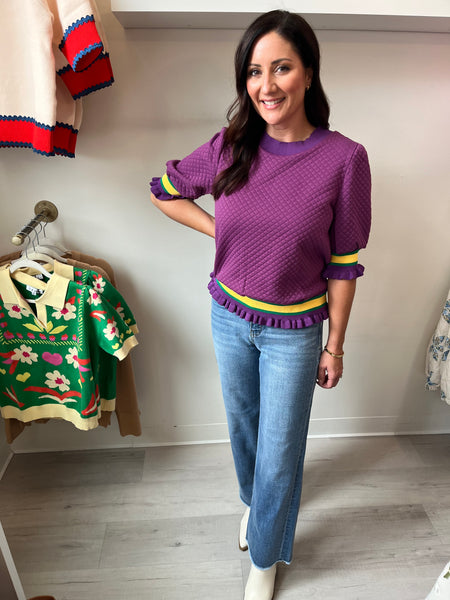 Quilted Mardi Gras Blouse