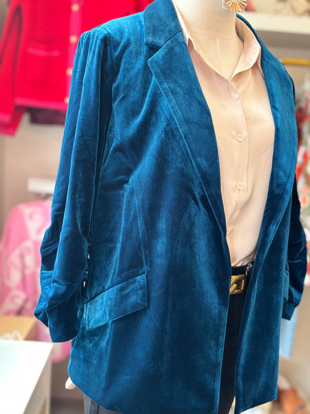 Velvet Blazer Blue Gem