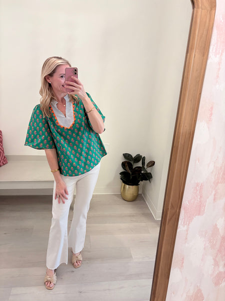 Hollard Floral Green Top