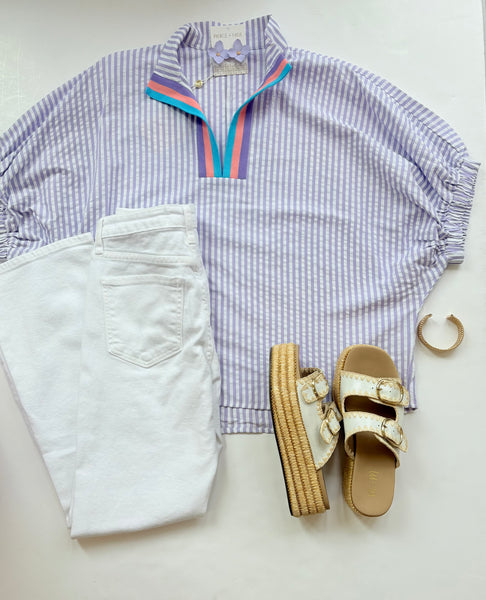 Seersucker Top Lavendar