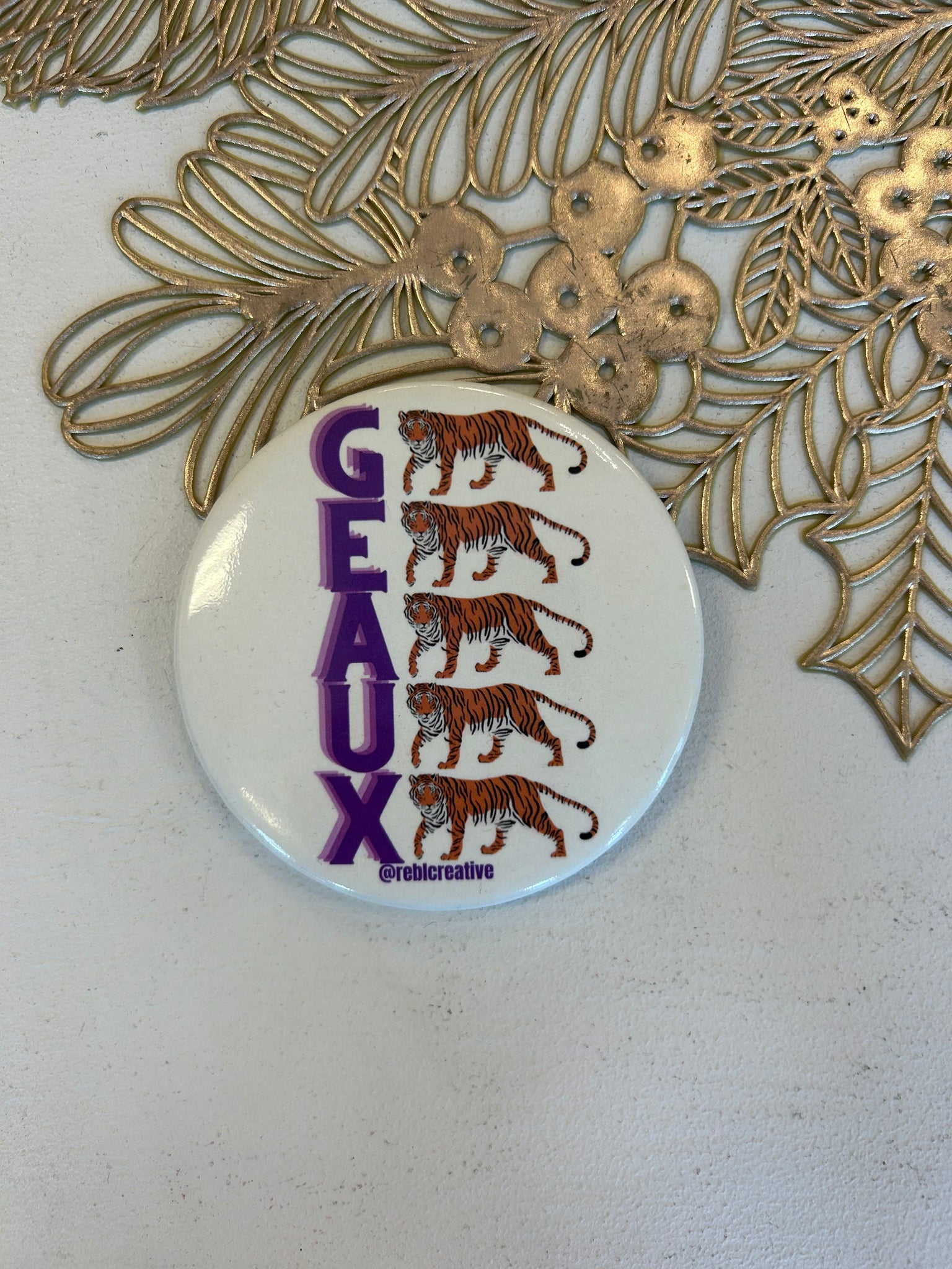 Geaux Cream GameDay Button