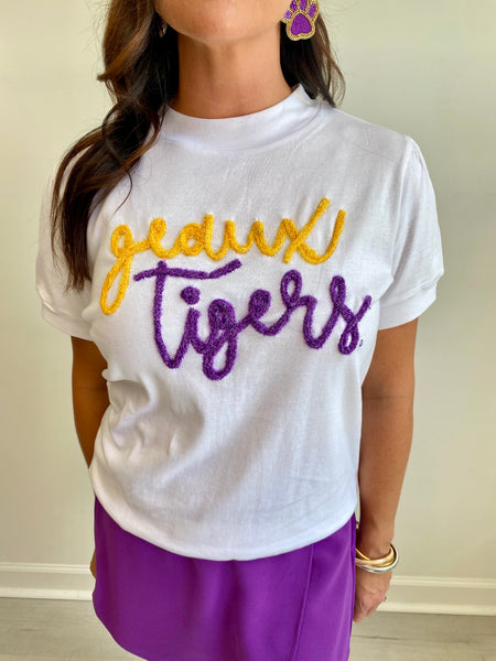 Geaux Tigers Glitter Script Tee