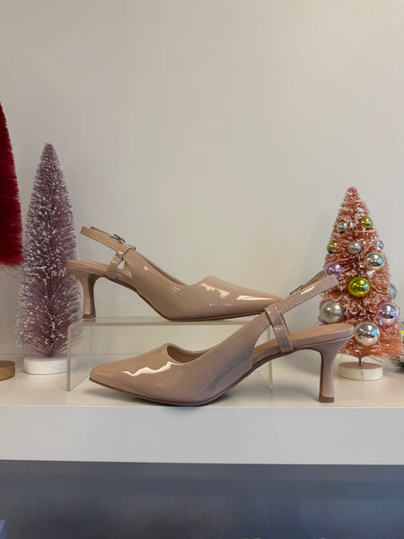 Betty Sling Back Kitten Heel Nude