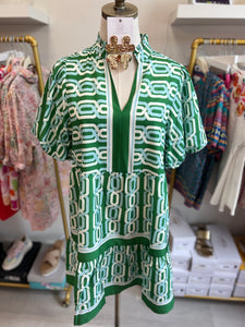 Whitley Green Pattern Midi Dress