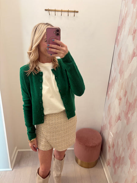 Golden Crème Tweed Skort