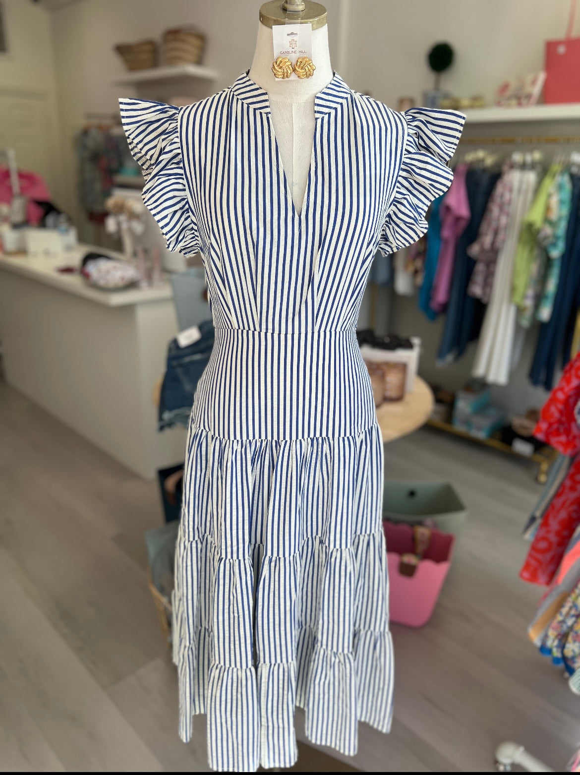 Seersucker Classic Midi -Blue