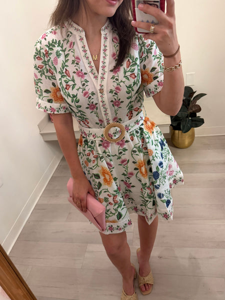 Wynne Floral Belted Mini Dress
