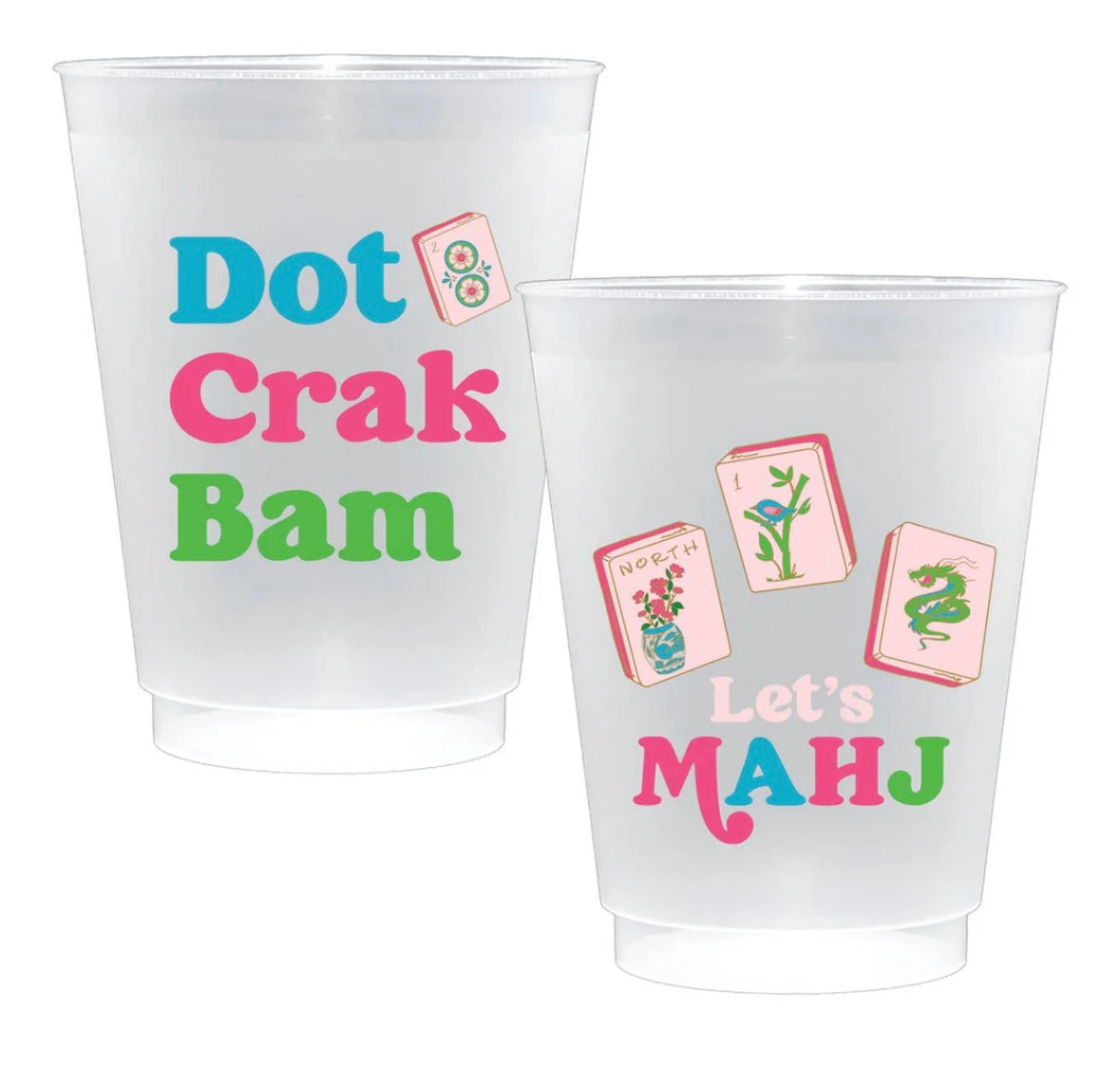 Mahjong Plastic Cups Set of 10