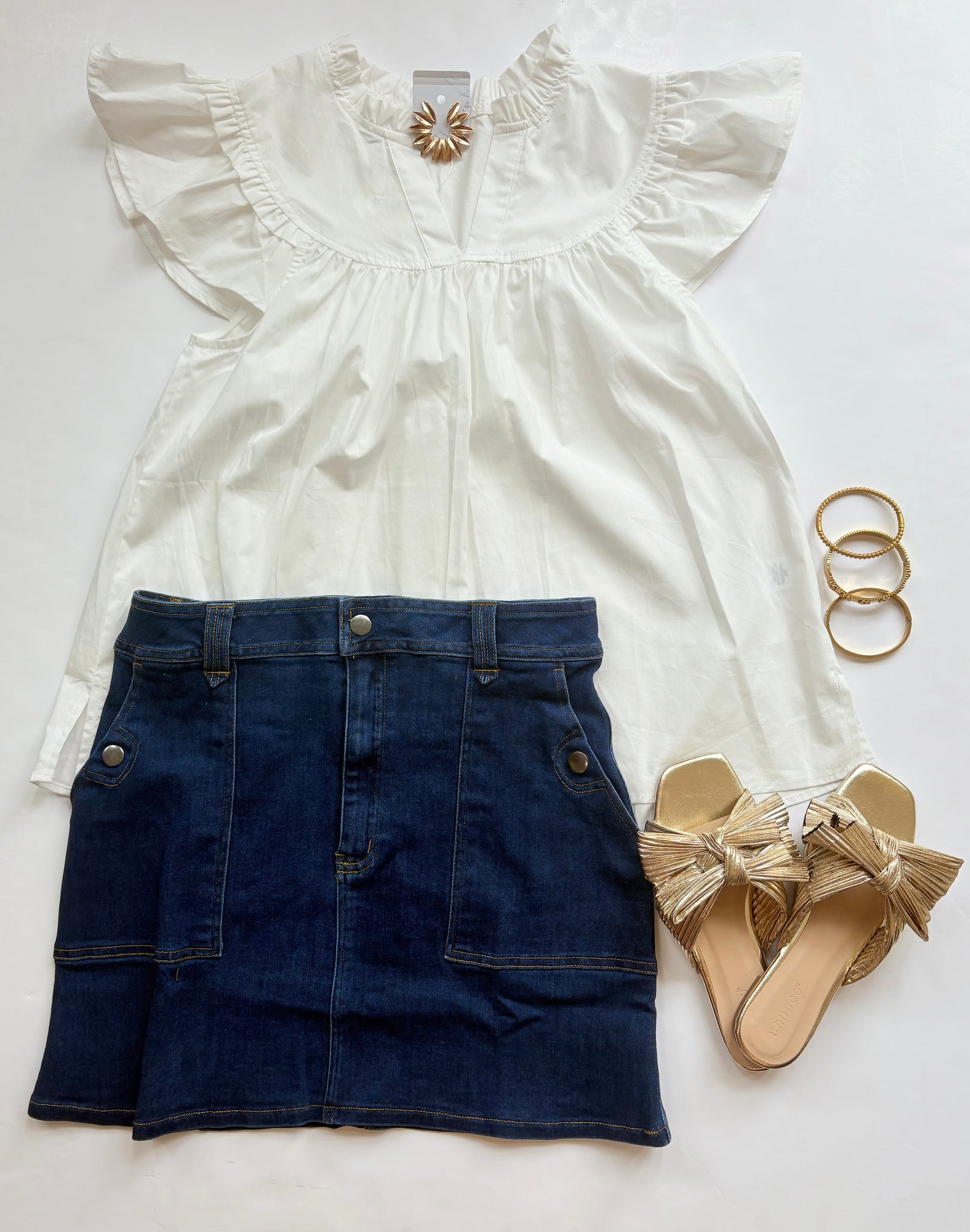 Poplin Flutter Slv Blouse