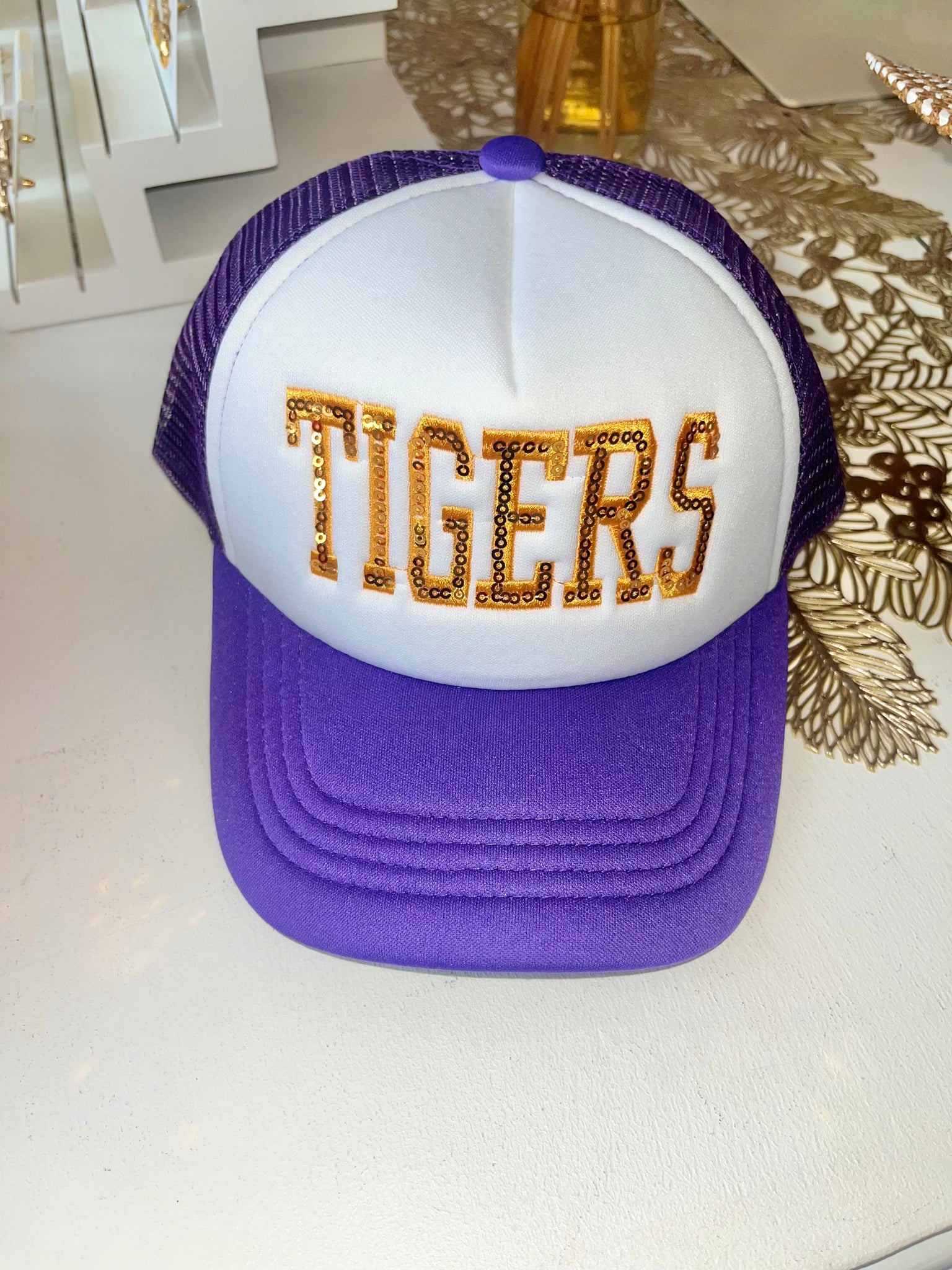 Tigers Sequin Trucker Hat