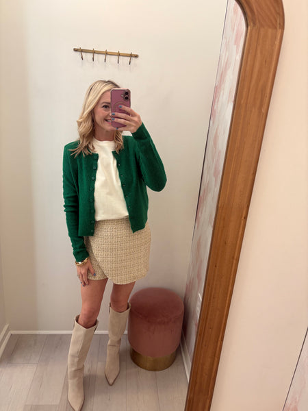 Golden Crème Tweed Skort