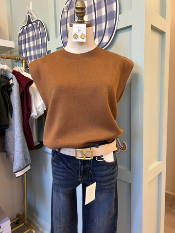 Wyatt Cap Slv Sweater - Camel