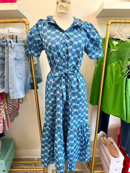 Drift Blue Floral Midi Dress
