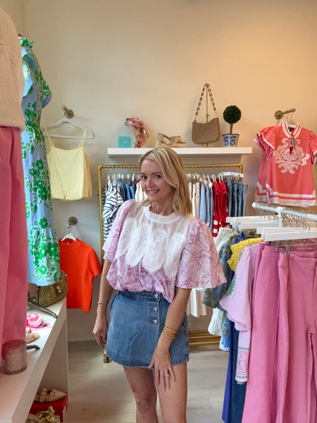 Palm Springs Vibes SS Top Pnk