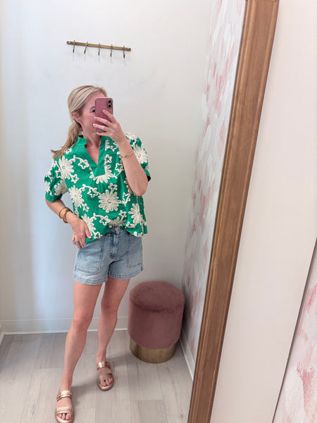 Utility Light Wash Jean Short
