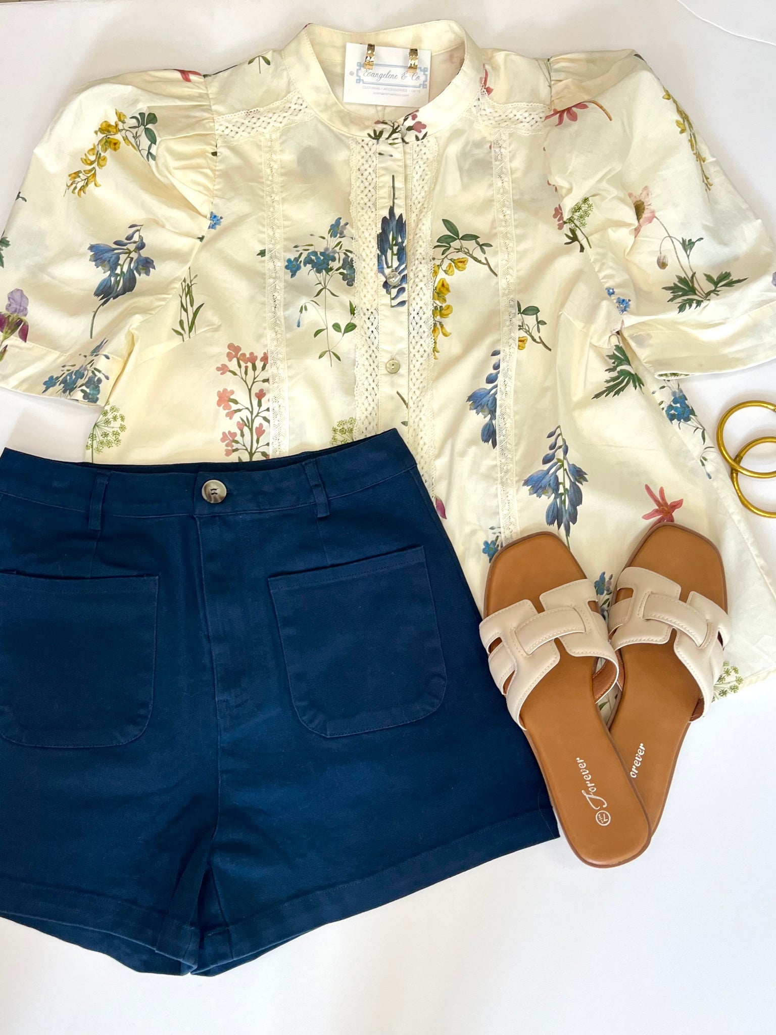 Navy Patch Pocket Shorts