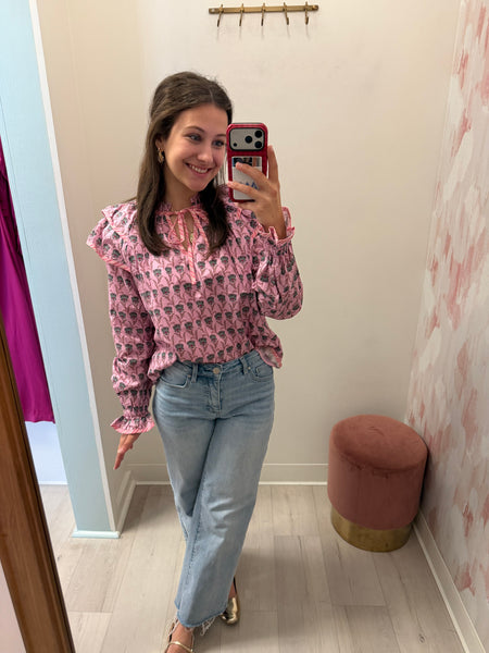 Gardenia Ruffle Detail Top