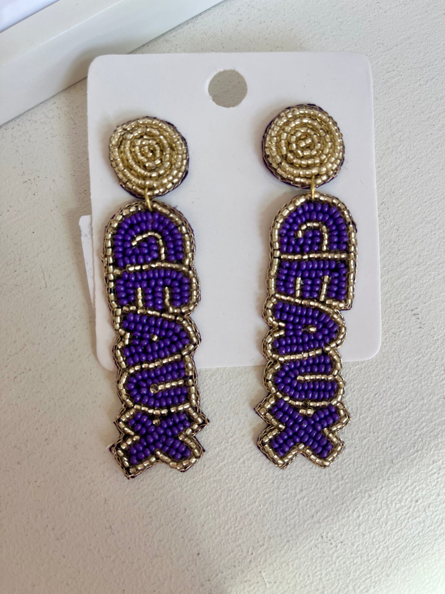 Beaded GEAUX Earrings