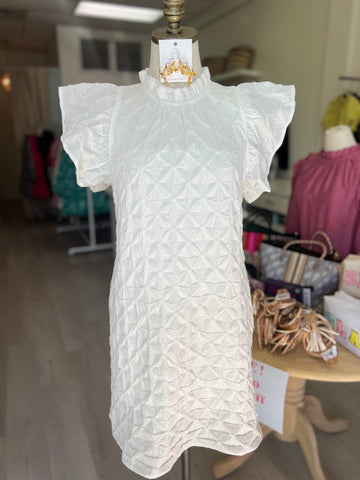 Textured White Dress