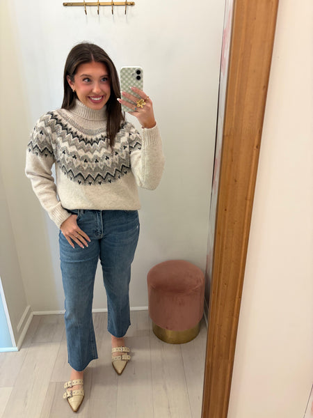 Lollie Fair Isle Sweater Taupe