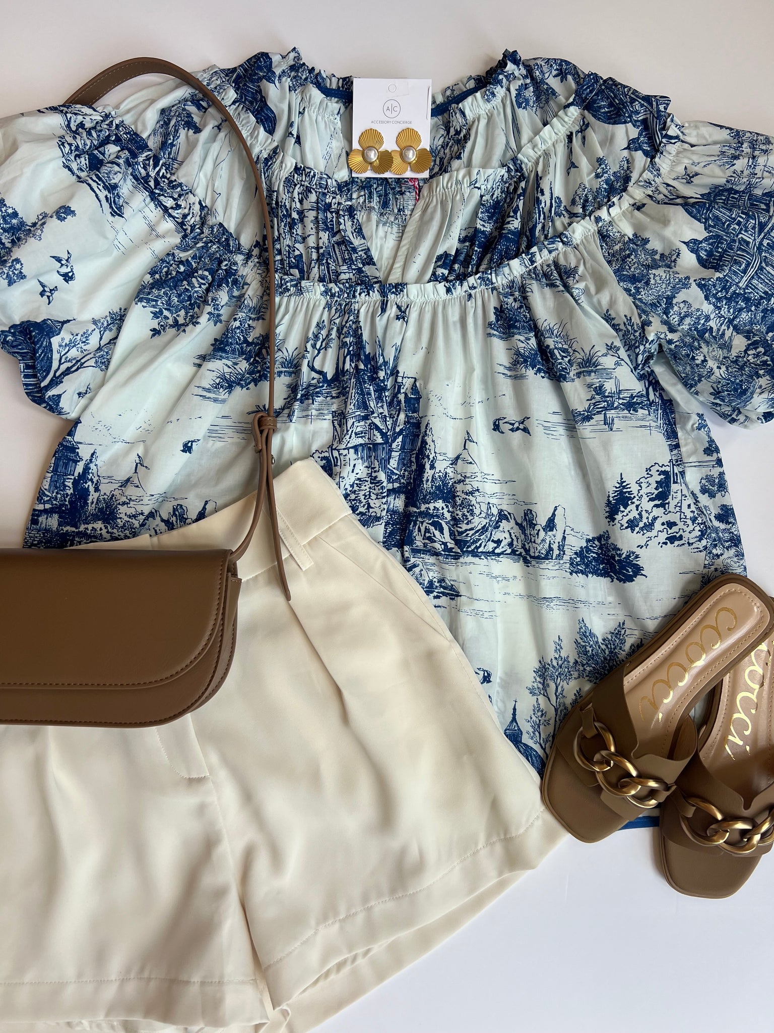Addison Toile Puff Sleeve Top