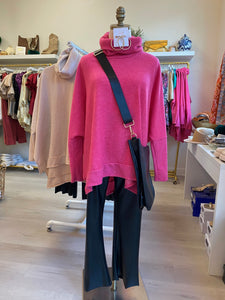 Cowl Neck Sweater-Pink