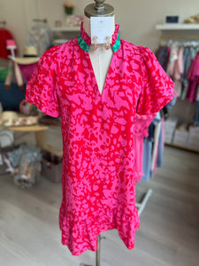 Bright Pink Animal Print Dress