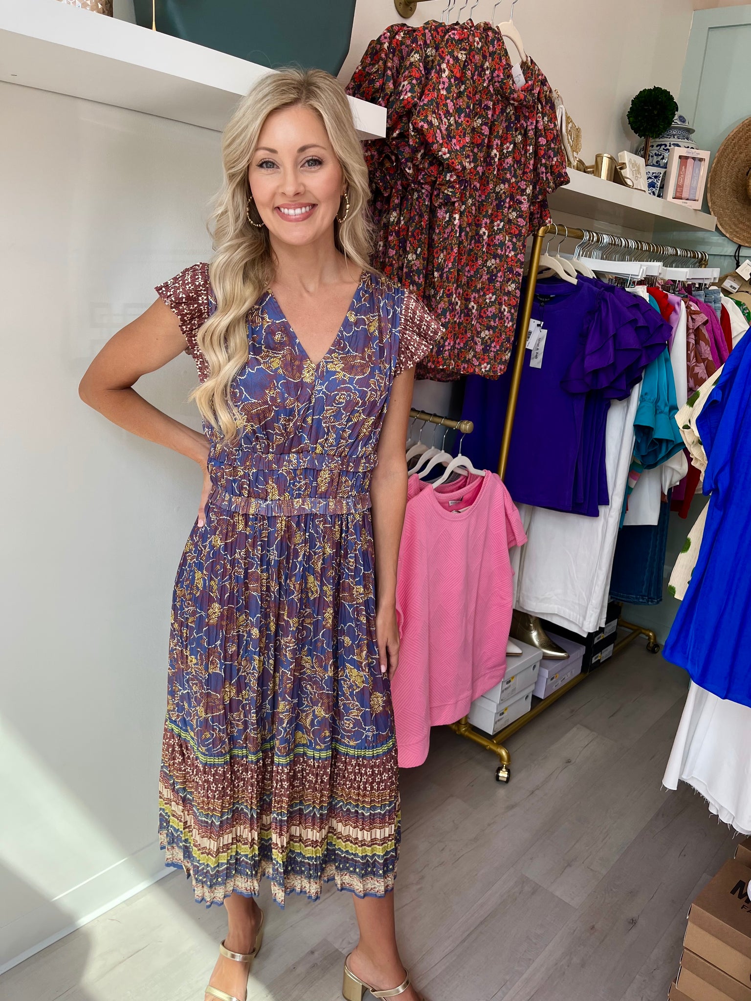 brandy midi dress Colleen Long Dress