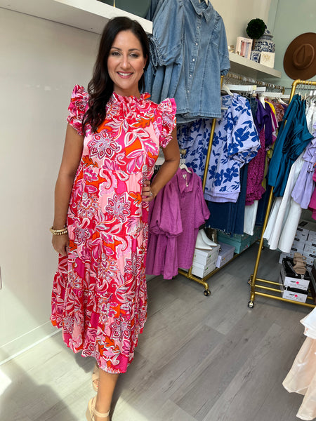 Ashlyn Red Floral Maxi