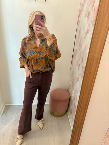 High Rise Ankle Flare Jean Coco